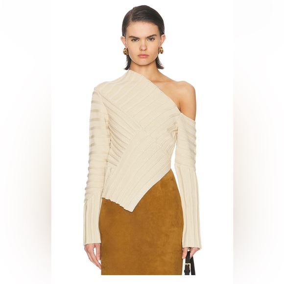 $348 Cult Gaia Jaiden knit top in beach S